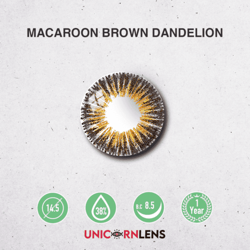 Unicornlens Brown Dandelion Pattern Colored Contact Lenses Case - Unicornlens