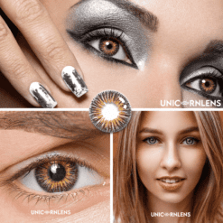 Unicornlens Brown Dandelion Pattern Colored Contact Lenses Case - Unicornlens
