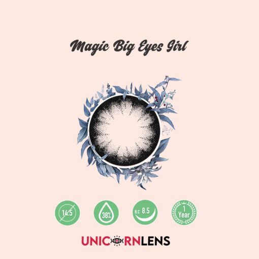 Unicornlens Magic Big Eyes Girl Black Colored Contact Lenses - Unicornlens