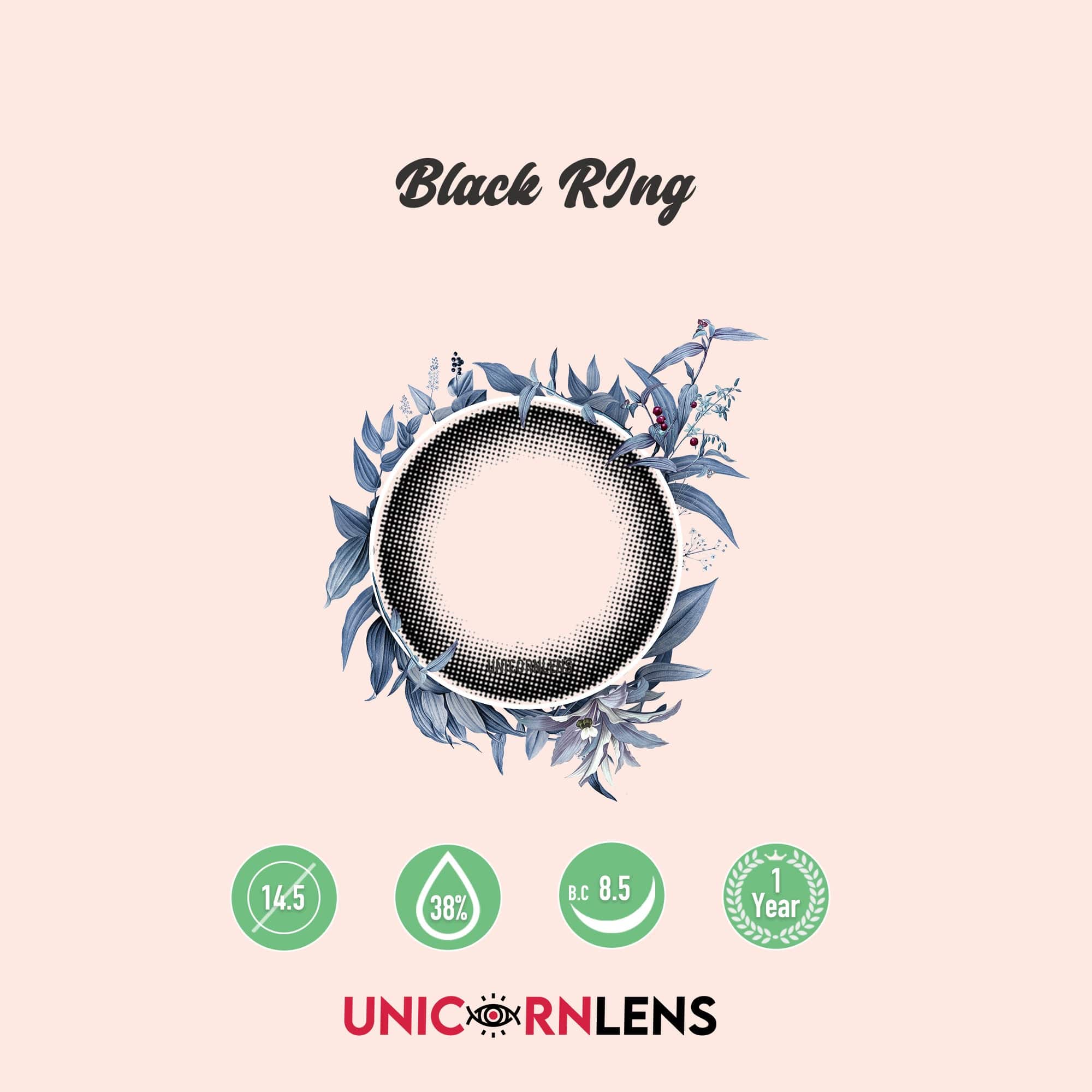 Unicornlens Black Ring Colored Contact Lenses - Unicornlens
