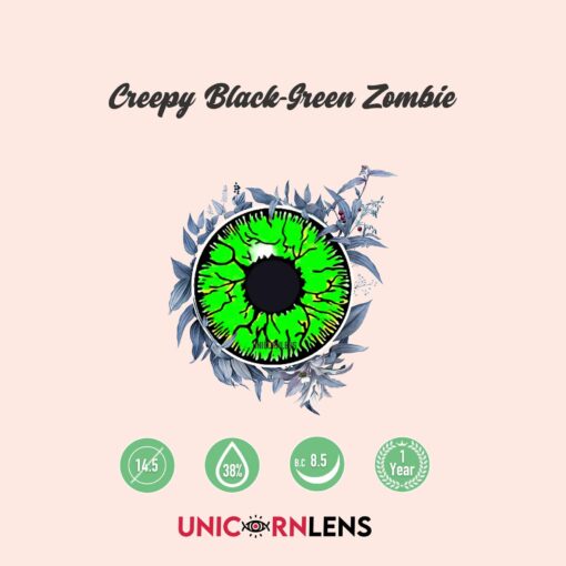 Unicornlens Creepy Black-Green Zombie Contact Lens - Unicornlens