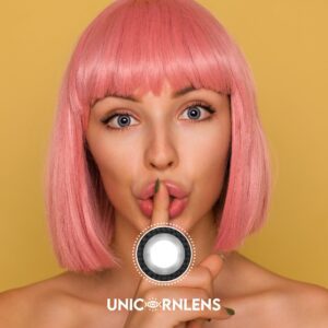 Unicornlens Cute Cartoon Eyes Grey Colored Contact Lenses - Unicornlens