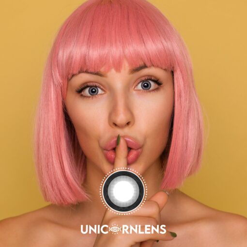 Unicornlens Cute Cartoon Eyes Grey Colored Contact Lenses - Unicornlens