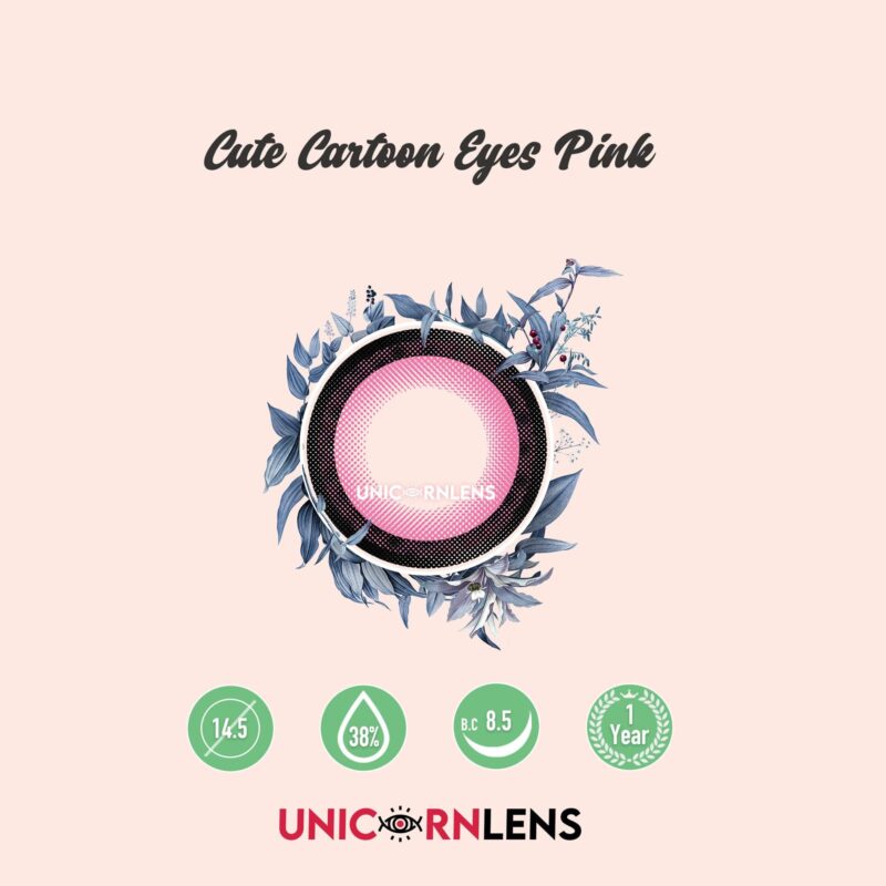 Unicornlens Cute Cartoon Eyes Pink Colored Contact Lenses - Unicornlens