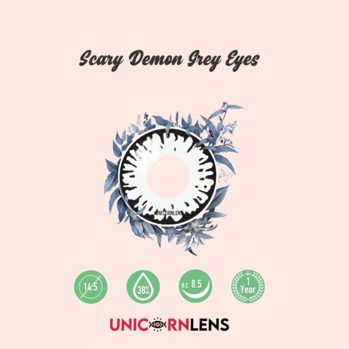 Unicornlens Scary Demon Grey Eyes Contact Lens - Unicornlens
