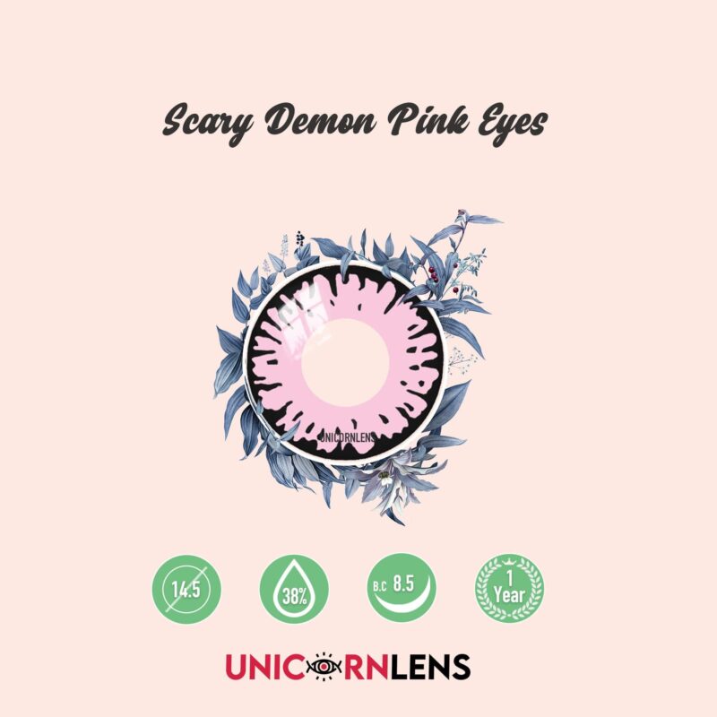 Unicornlens Scary Demon Pink Eyes Contact Lens - Unicornlens