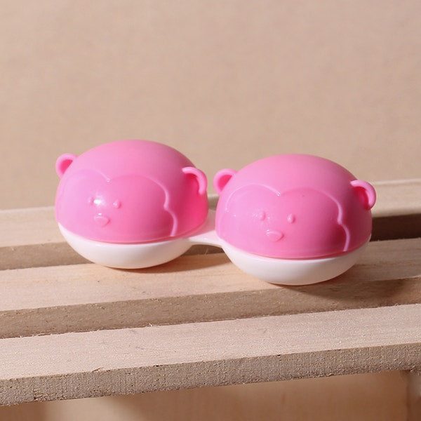 Unicornlens Pink Monkey Lens Case - - Colored Contact Lenses , Colored Contacts , Glasses