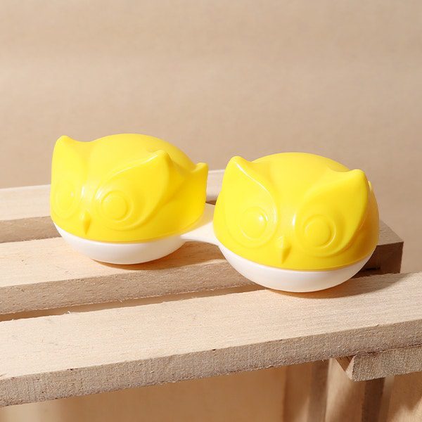 Unicornlens Yellow Owl Lens Case - Lens Case - Colored Contact Lenses , Colored Contacts , Glasses