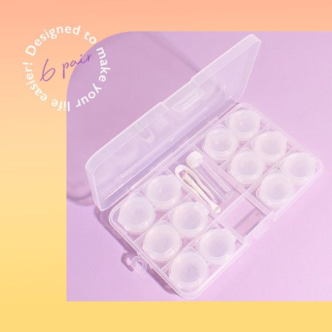 6 Pair Flip Press Lens Storage Organizer (Clear) - - Colored Contact Lenses , Colored Contacts , Glasses
